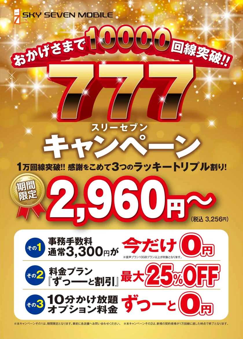 スカイセブンモバイル新プランキャンペーン