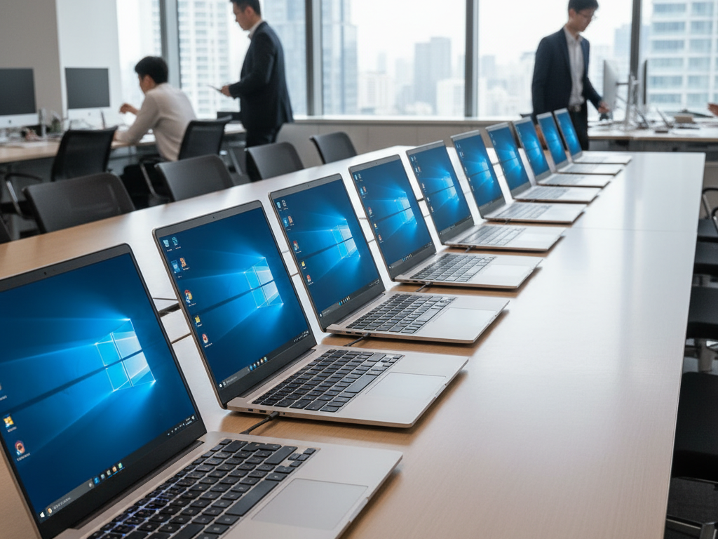 ずらりと並ぶwindows10ノートパソコン